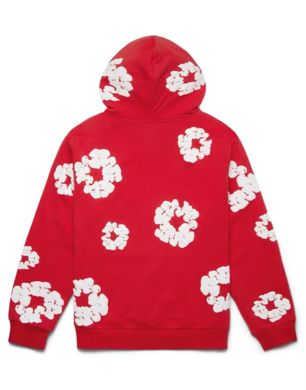 DENIM HOODIE RED - Image 2